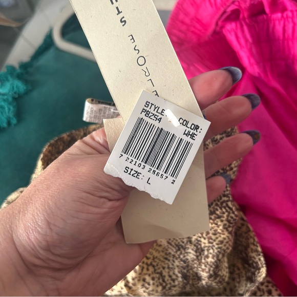 Vintage Melrose Studio leopard print silk wide leg pants L NWT - Picture 6 of 9